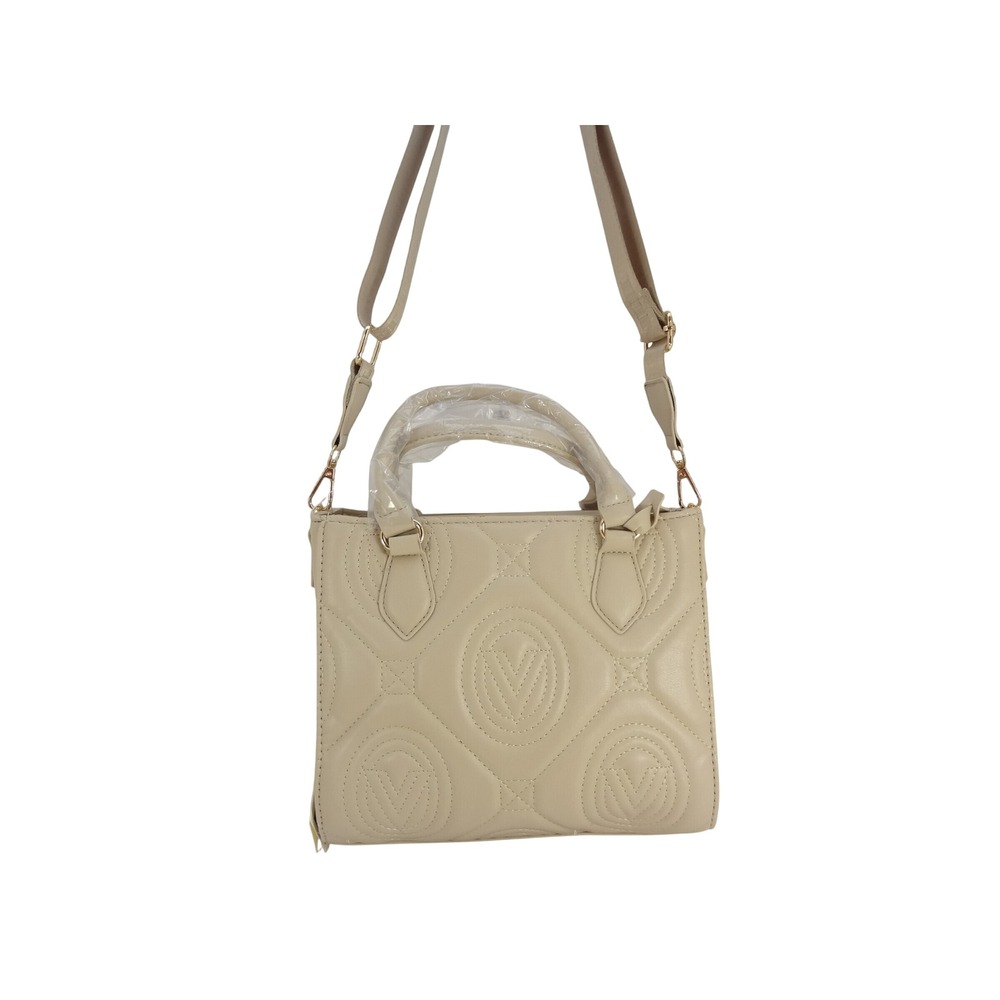 Valentino Orlandi Crossbody Bag Small Taupe New Quilted Vegan Leather
